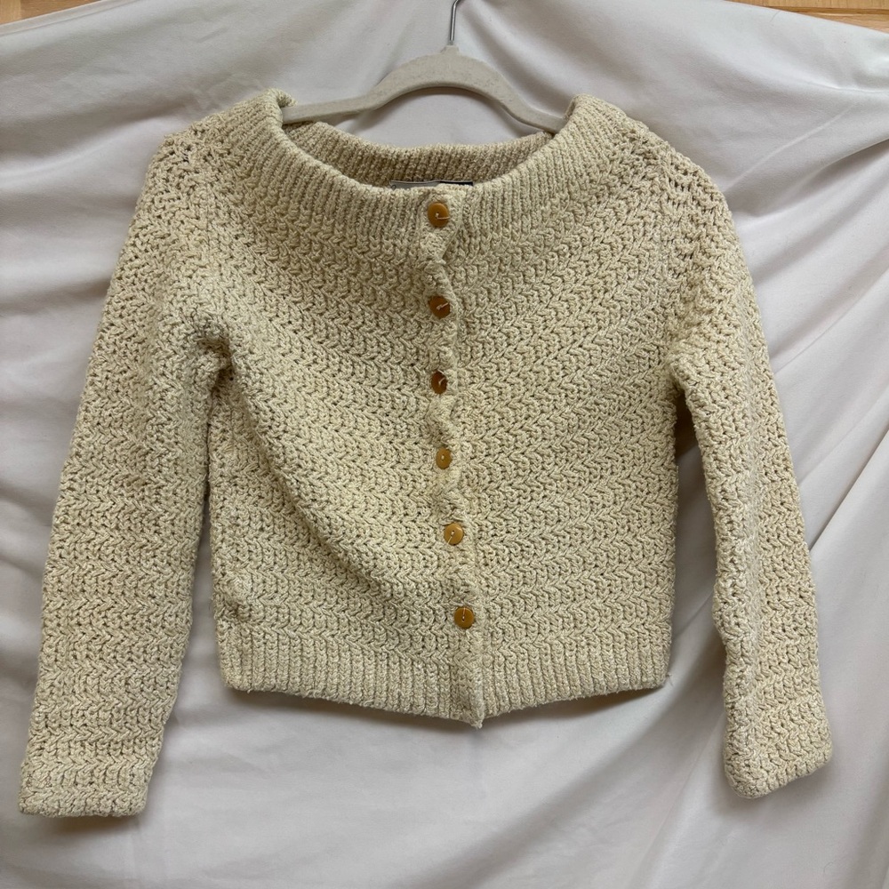 Bill Atkinson glen of Michigan sweater size xs knit cream chunky vintage